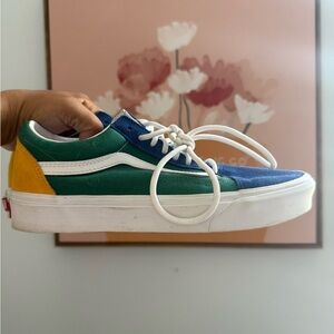 Vans Blue and Green Old Skool Sneakers